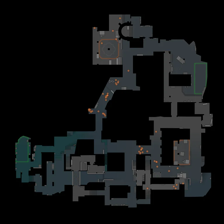 Inferno CS2 radar with professional utility landing positions