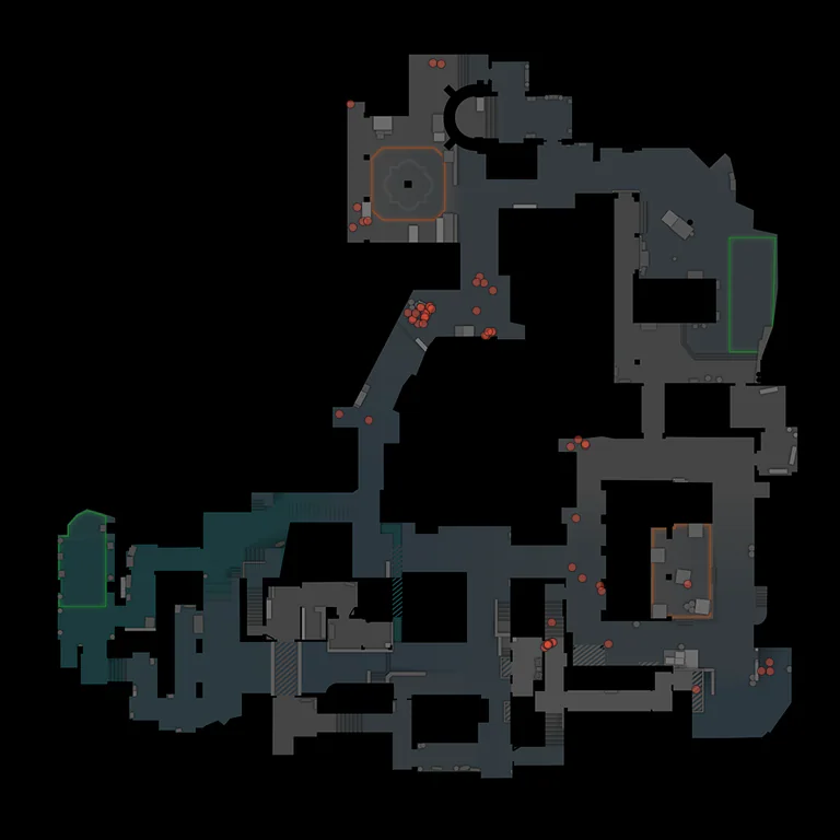 Inferno CS2 radar with professional utility landing positions