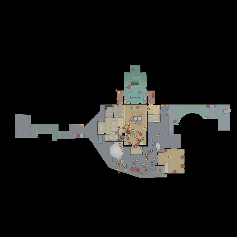 Nuke CS2 radar with professional utility landing positions